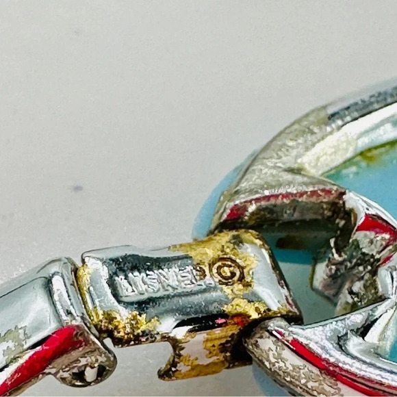 Vintage Lisner Baby Blue Bracelet Signed Molded Plastic Link Estate Cost… - Picture 2 of 11